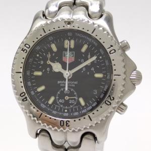 【中古】TAG Heuer セルシリーズ クロノグラフ プロフェッショナル メンズ 腕時計 クオーツ SS ブラック文字盤 CG1110｜interior-collection