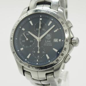 【中古】TAG HEUER リンク メンズ 腕時計 クロノグラフ 自動巻き SS ネイビー文字盤 CJF2114｜interior-collection