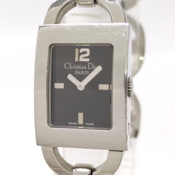 【中古】Christian Dior マリス レディース 腕時計 クオーツ SS ブラック文字盤 D...