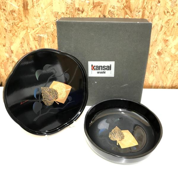 【中古】Kansai urushi 梅型盆付菓子鉢 玉葉[jgg]