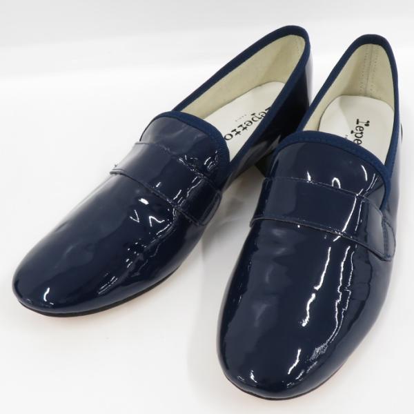 【中古】repetto ローファー オペラ エナメル ネイビー レディース 表記サイズ 39