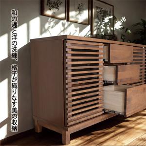 キャビネット サイドボード 幅120 木製 収納家具の詳細画像1