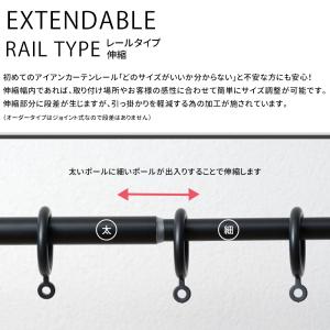 カーテンレール ダブル アイアン おしゃれ 取...の詳細画像3