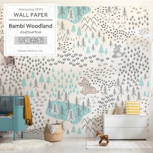 壁紙 おしゃれ ディズニー バンビ トン助 張り替え 自分で diy クロス 輸入壁紙 Bambi Woodland IADX8-057 フリース製 CSZ｜interior-depot