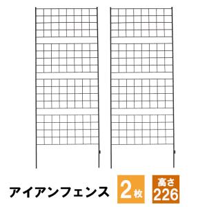 ガーデンフェンス 2枚組 高さ226cm アイアン ガーデニング トレリス ラティス｜interior-festa