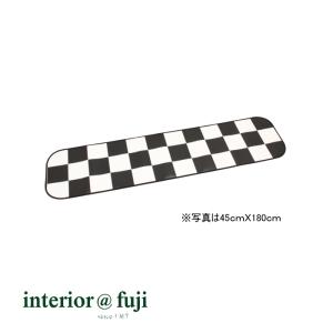 キッチンマット 白黒市松模様 東リ クッションフロア 約45ｃｍＸ240ｃｍ｜interior-fuji