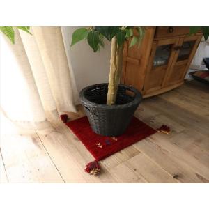 ラグマット アヤカ|  上質ウール100％のインドギャッベ　ミニマットサイズ  約40x40cm