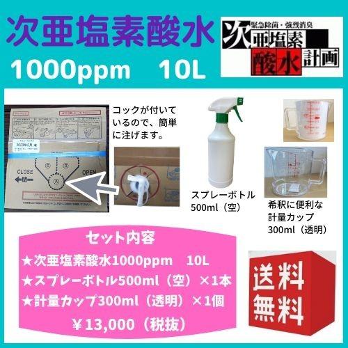 次亜塩素酸水 除菌スプレー 弱酸性  衛生 清拭 消臭剤  高濃度次亜塩素酸水溶液1000ppm10...