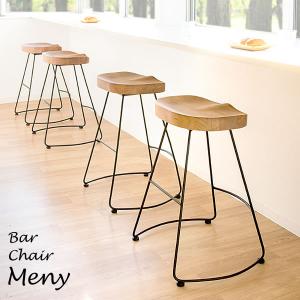 バーチェア カウンターチェア　椅子　cafe　カフェスタイル　天然木座面　細いアイアンフレーム　バーチェア Meny（メニー）｜interior-miyabi