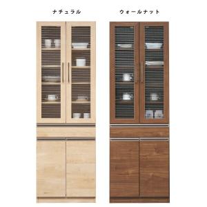 食器棚 キッチンボード 幅60 60幅 完成品 国産 食器収納 開き戸 クロスガラス カップボード｜interior-moka224