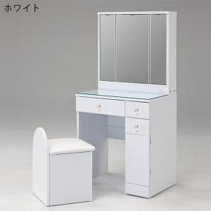 【レビュー投稿でクオカ500円GET】ドレッサー 3面鏡 鏡台 幅65 収納付き ハイグロス 白 ピンク｜interior-moka224