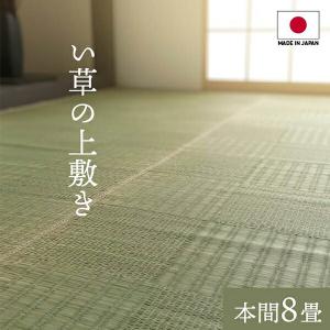 【イケヒコ 】 純国産 い草 上敷き カーペット 格子柄 本間8畳 (約382×382cm）敷物 床敷｜interior-more