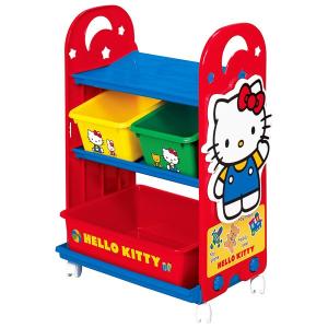 おもちゃ 収納ラック 3段 ハローキティ トイステーション （ 収納 棚 収納ボックス おもちゃ箱 ）｜インテリアパレットヤフー店