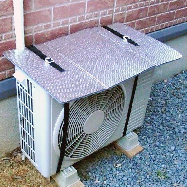 室外機カバー エアコンカバー パネル 日よけ アルミ 幅80×奥行き48.5cm （ エアコン室外機...