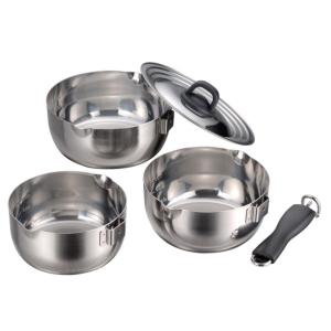 燕三 IH対応ハンドル着脱式鍋4点セット 蒸し台付 EM-032 燕三 IH対応ハンドル着脱式鍋4点セット 蒸し台付 EM-032 ( 1セット