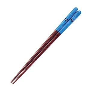 箸 18cm スマイル 青 食洗機対応 木製 （ お箸 はし おはし ハシ カトラリー 子供用 ）｜interior-palette