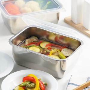 下村企販 保存容器 650ml ステンレスふた付保存容器 深型 2個組