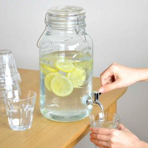 ドリンクサーバー 4L ガラス 蛇口付き 6個セット （ 梅酒 果実酒