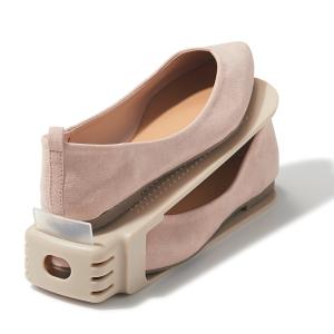 靴 収納 2個入り くつホルダー ローファータイプ スリム （ 靴ホルダー 幅8cm スリムタイプ ローヒール 靴収納 シューズ くつ ホルダー 省スペース 互い違い ）