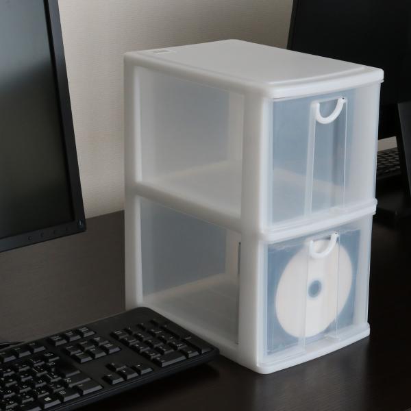 CD・DVDケース 幅18.2×奥行26.5×高さ32.5cm A5 2段 CD DVD 収納ケース...