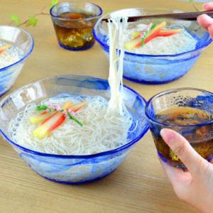 SASAKI CRYSTALクリスタルガラスの器　冷麺　ソーメンセット 東洋佐々木ガラス 食器セット そうめん3客セット 中鉢 そば猪口 ガラス