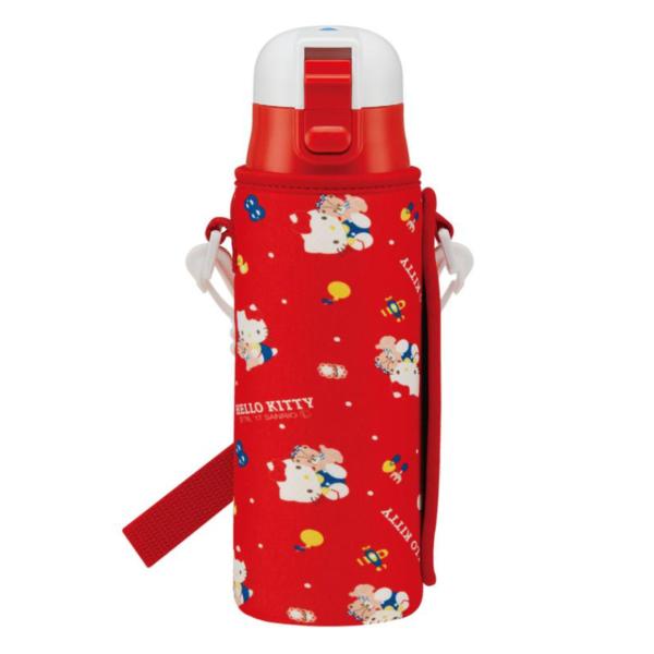 水筒 キッズ 470ml 直飲み ステンレス ワンタッチ カバー付き ハローキティ 80’s （ 保...