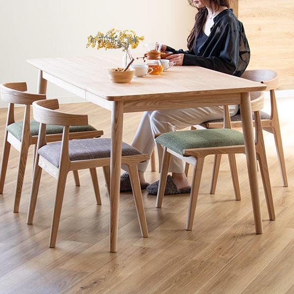ダイニングテーブル 幅150cm 木製 天然木 引き出し ナチュラル ダイニング テーブル 机 （ ...