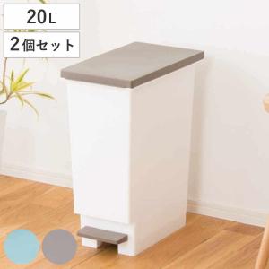 ゴミ箱 20L 同色2個セット スリムペダル ふた付き （ 20リットル 20l 同色 2個 まとめ買い セット ごみ箱 スリム ペダル キッチン 分別 ダストボックス 縦型 ）｜interior-palette