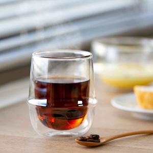 KINTO キントー KRONOS ダブルウォール コーヒーカップ 250ml 2個セット （ 二重構造 保温 ガラス 食洗機対応 電子レンジ対応 コップ グラス ）