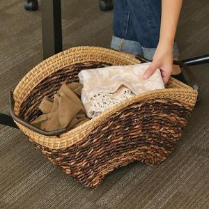 □在庫限り・入荷なし□ 籐 バスケット 丸型 フタ付 ラタン製 Natural