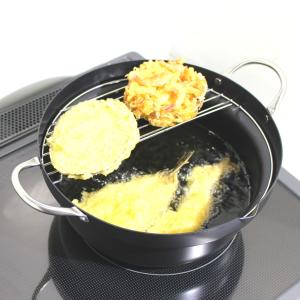 天ぷら鍋 24cm IH対応 鉄製 蓋付き 油の飛び散りにくい天ぷら鍋 日本製