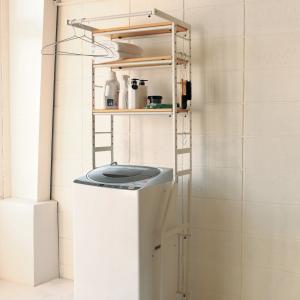 弘益 オープンラック 幅58〜78cm 伸縮可能 洗濯機上 冷蔵庫上 収納