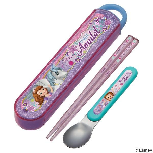スリムコンビセット　箸・スプーン　ちいさなプリンセスソフィア　音が鳴らないスライド式　キャラクター ...