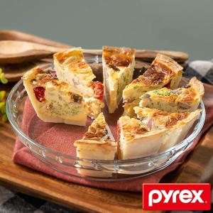 グラタン皿 大皿 23cm パイレックス Pyrex 丸 耐熱ガラス オーブンウェア ディッシュ 皿 食器 （ 耐熱 ガラス 大 丸型 ラザニア グラタン 製菓 ）｜interior-palette