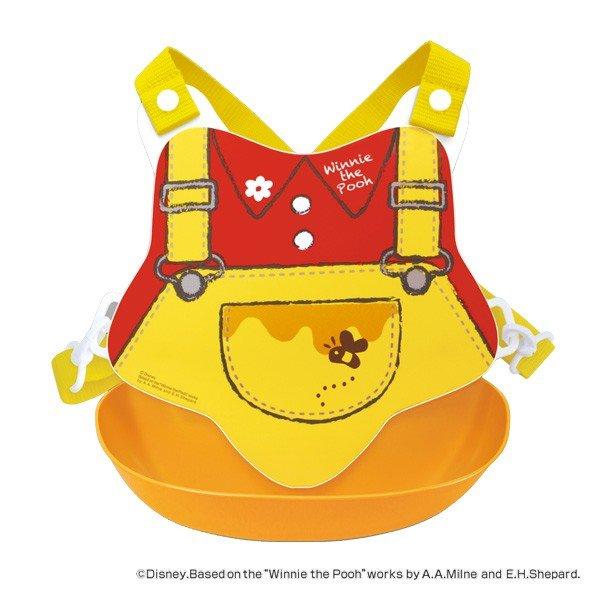 エプロン ベビー クマのプーさん バッククロス ポケット付き プラスチック （ ビブ 1歳半〜 ベビ...