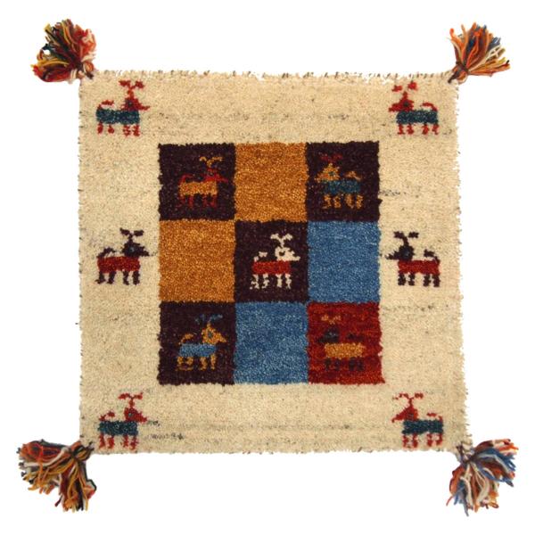 チェアパッド クッション 座布団 ギャッベ GABBEH D3 角型 40cm （ シートクッション...