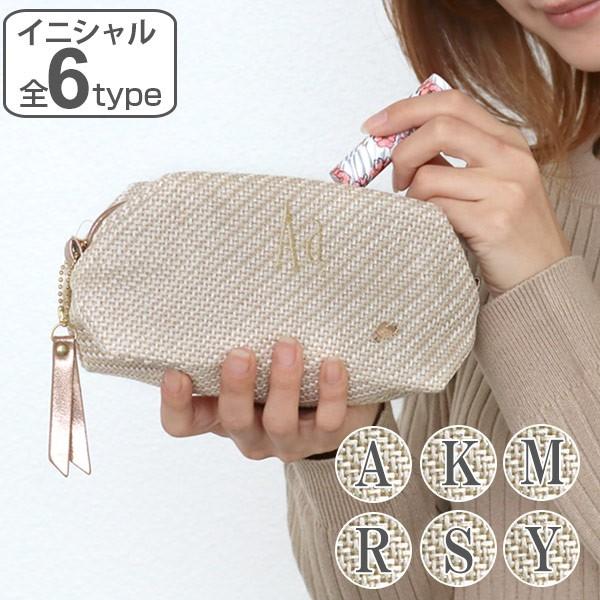ポーチ Natural イニシャル スクエアポーチ 化粧品 収納 （ コスメ メイク 小物入れ 化粧...