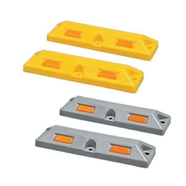 パーキングストップ 80 アスファルト用 アンカー付属 日本製 イエロー （ 車止め ブロック 車輪...