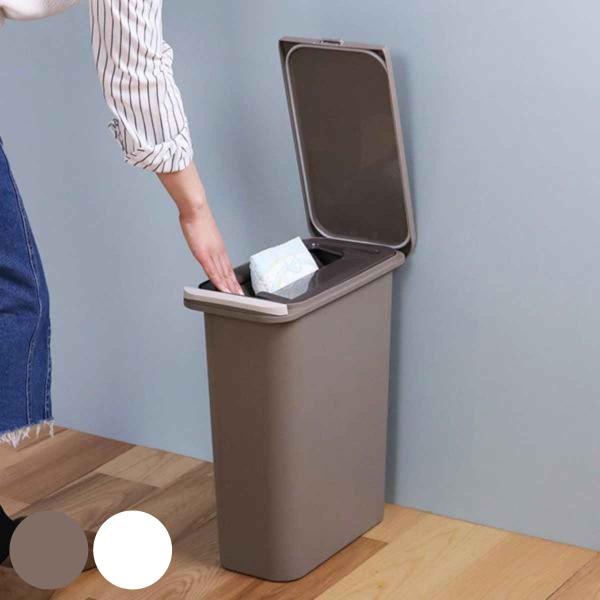 ゴミ箱 中フタ付き 21L パッキン付き 開けても防臭 スリム （ ごみ箱 21リットル 臭わない ...