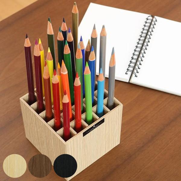 木製 ペンスタンド ペン立て バスク BOSK 卓上 収納 25マス （ ペン スタンド ペン入れ ...