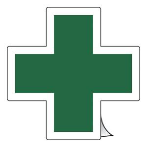 ヘルメット用 ステッカー 角十字 無地 3.4×3.4cm HL−131