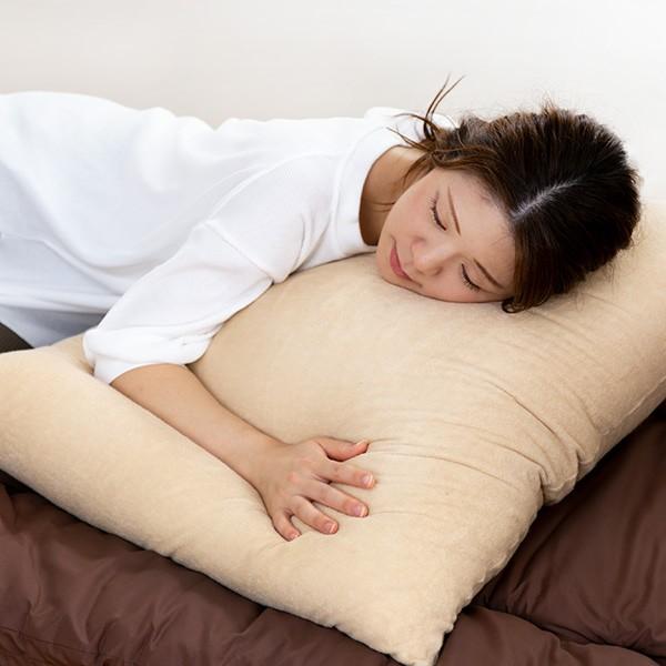 枕 ふわふわ 肩まで支えるBIGまくら 専用カバー付き 68×80cm 日本製 （ まくら ロング ...