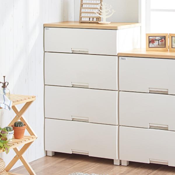 チェスト フィッツプラス 4段 深型 幅65×奥行41×105cm F6534D メープル （ タン...