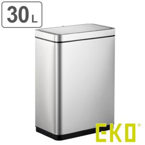 EKO ゴミ箱 30L デラックスミラージュセンサービン 充電式 （ イーケーオー ごみ箱 30リットル 奥行25 自動開閉 自動 ふた付き 分別 角型 ステンレス ）｜interior-palette