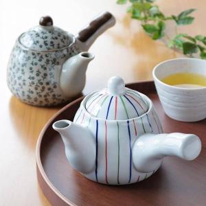 陶器製 急須 急須 300ml ポット 陶器製 色十草 （ 食洗機対応 横手型急須 片手 お茶