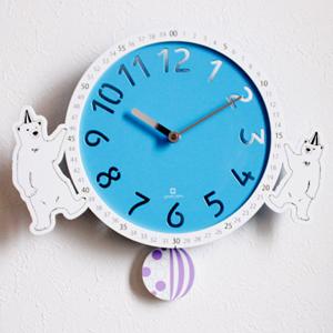 ヤマト工芸 振り子時計 circus clock シロクマ ステップ秒針 掛け時計