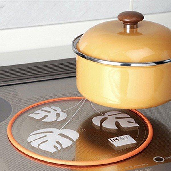 IHマット IHクッキングヒーターカバー 大 滑り止めリング付き 直径24.5cm （ ガラス IH...