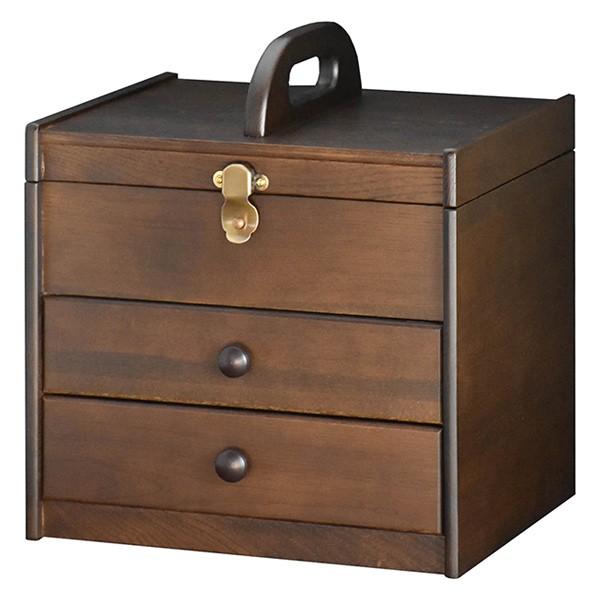 メイクボックス 幅30cm 木製 ミラー付 引き出し付 化粧品 収納 メーキャップボックス ハンドル...