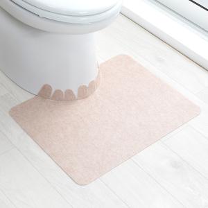 トイレマット 55×43ｃｍ 拭ける 床汚れ防止 無地 おくだけ吸着 日本製 （ トイレ マット 足元マット 撥水 ）｜interior-palette