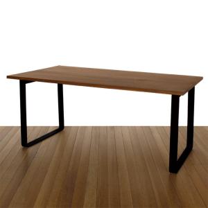 ウォールナット　160㎝　ダイニングテーブル　木製　高級感　ブラウン　スチール脚 ダイニングテーブル 幅160cm ウォールナット ロの字脚タイプ 天然木